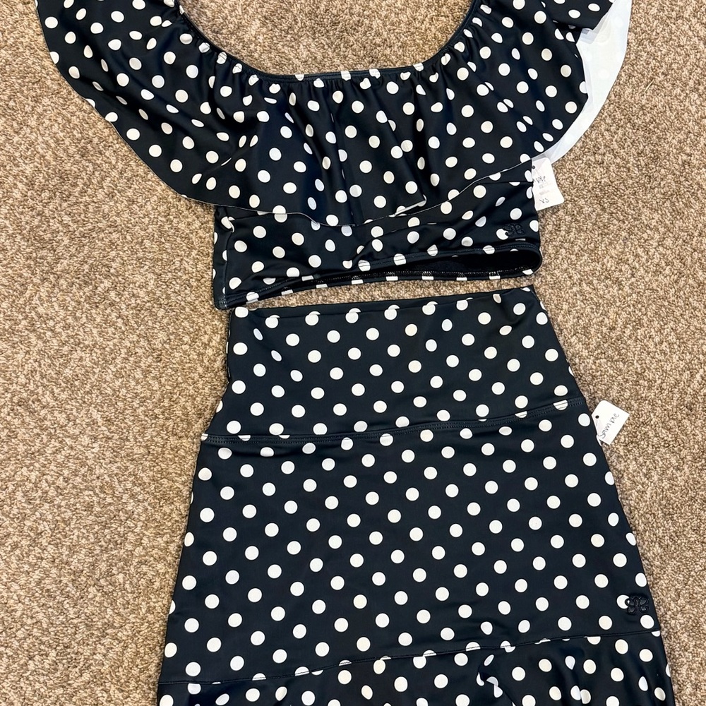 NWT Albion Black and White Polka Dot Swimwear